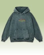 Bluza oversize z kapturem Motyw grzybów Haft